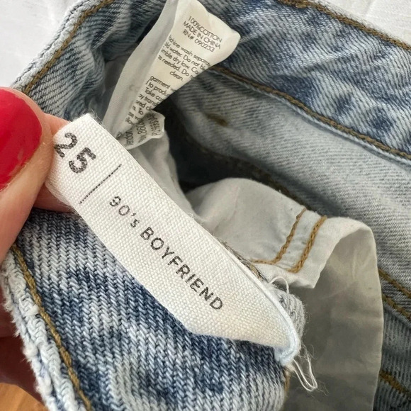 PacSun Light Blue Flower Graphic Boyfriend Jeans size 25 - Picture 15 of 15